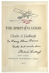 Charles Lindbergh Signed Copy of ''The Spirit of St. Louis'' -- Inscribed to the Controversial Historian Harry Elmer Barnes